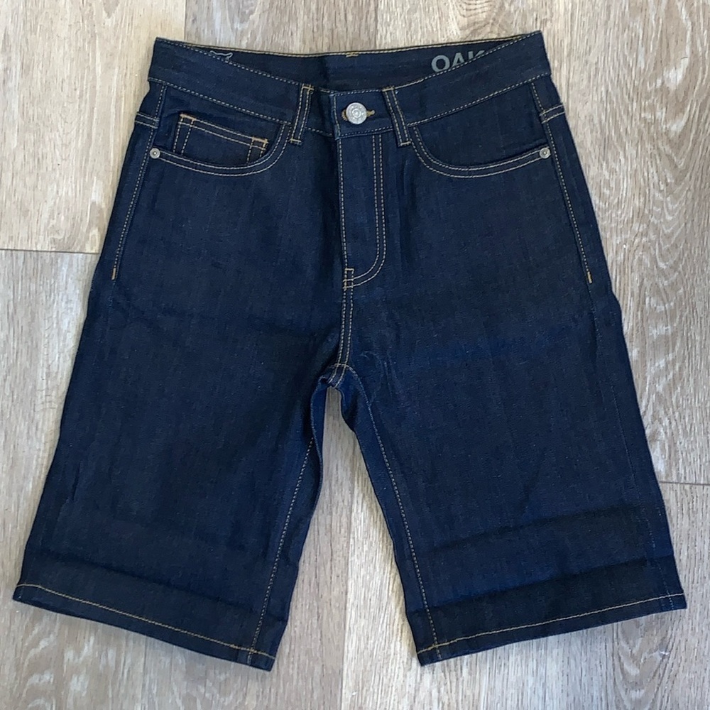 NWOT Knowledge Cotton Apparel Oak Denim Bermuda Shorts 29R